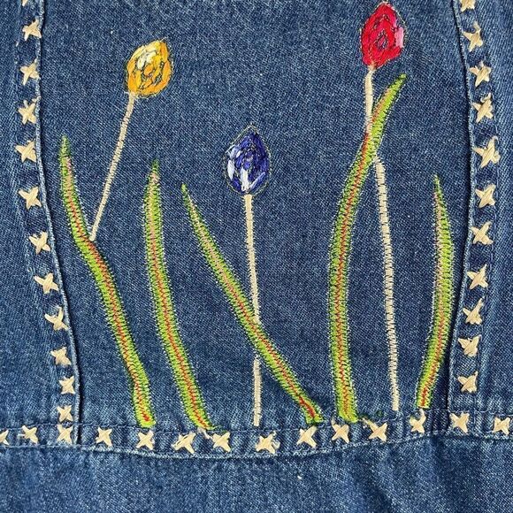 New Directions Denim Button Down Floral Shirt and Matching Maxi Dress Size M EUC - Picture 11 of 16